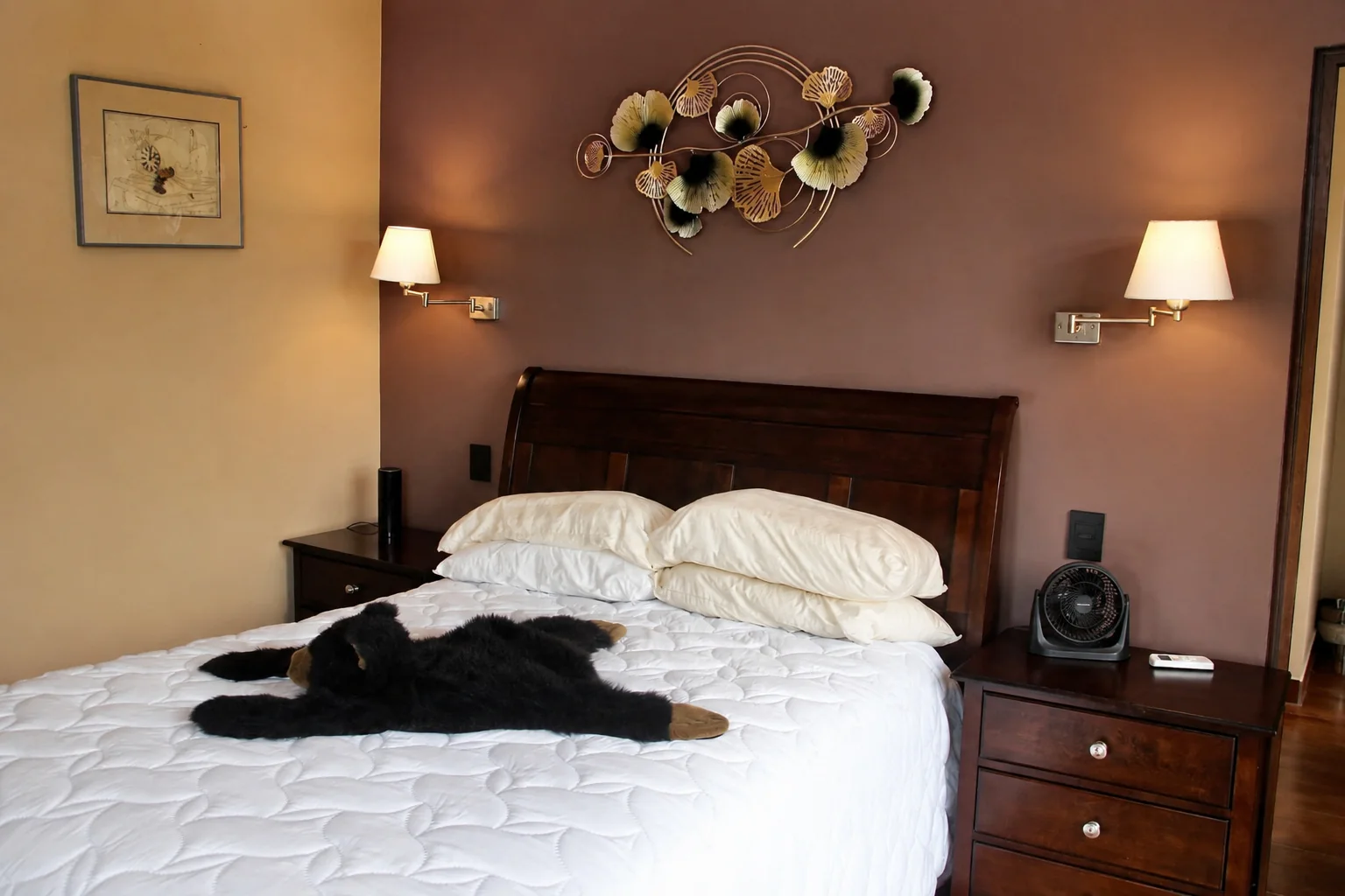 Bedroom with white bedding